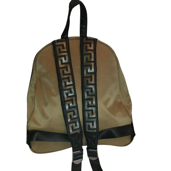 Versace Parfums Backpack Bronze Nylon Medusa Logo Top Handles 13" - Picture 3 of 14